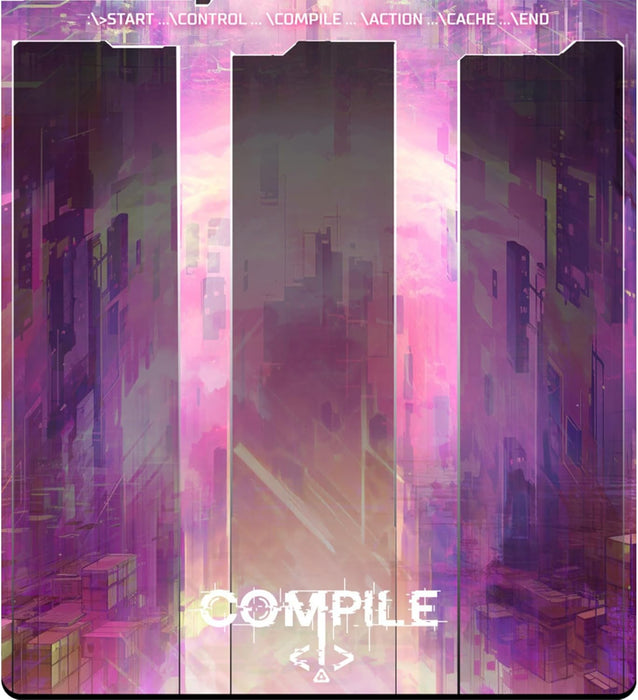 Greater Than Games: Compile: Playmat - Vinyl Neoprene Playmat to Organize Cards, Area Control Strategy Card Game Accessory, Measures 11 x 29.5 Inches