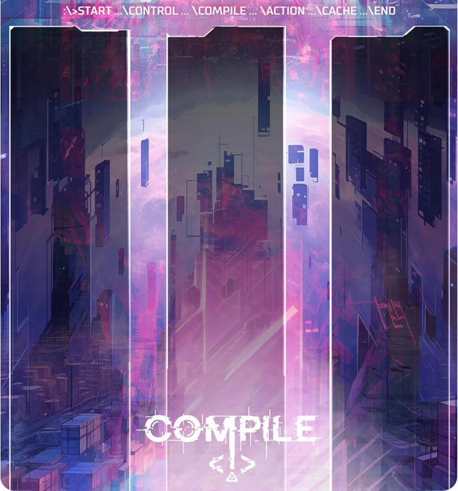 Greater Than Games: Compile: Playmat - Vinyl Neoprene Playmat to Organize Cards, Area Control Strategy Card Game Accessory, Measures 11 x 29.5 Inches