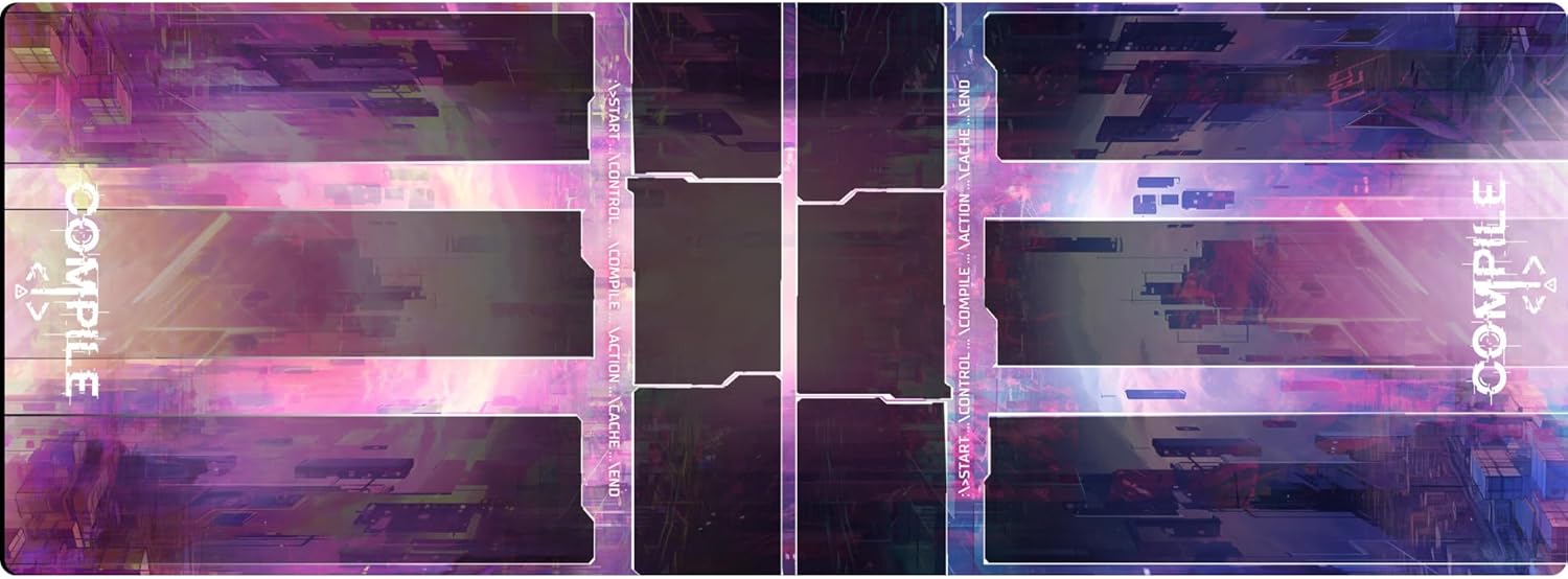 Greater Than Games: Compile: Playmat - Vinyl Neoprene Playmat to Organize Cards, Area Control Strategy Card Game Accessory, Measures 11 x 29.5 Inches