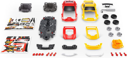 Metal Machines Speed Heroes (Red) by Zuru, 20+ Surprises, Build your own Car, Two Bodies, Lights & Sounds