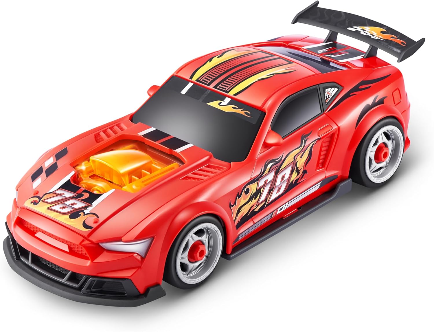 Metal Machines Speed Heroes (Red) by Zuru, 20+ Surprises, Build your own Car, Two Bodies, Lights & Sounds