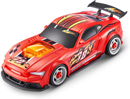 Metal Machines Speed Heroes (Red) by Zuru, 20+ Surprises, Build your own Car, Two Bodies, Lights & Sounds