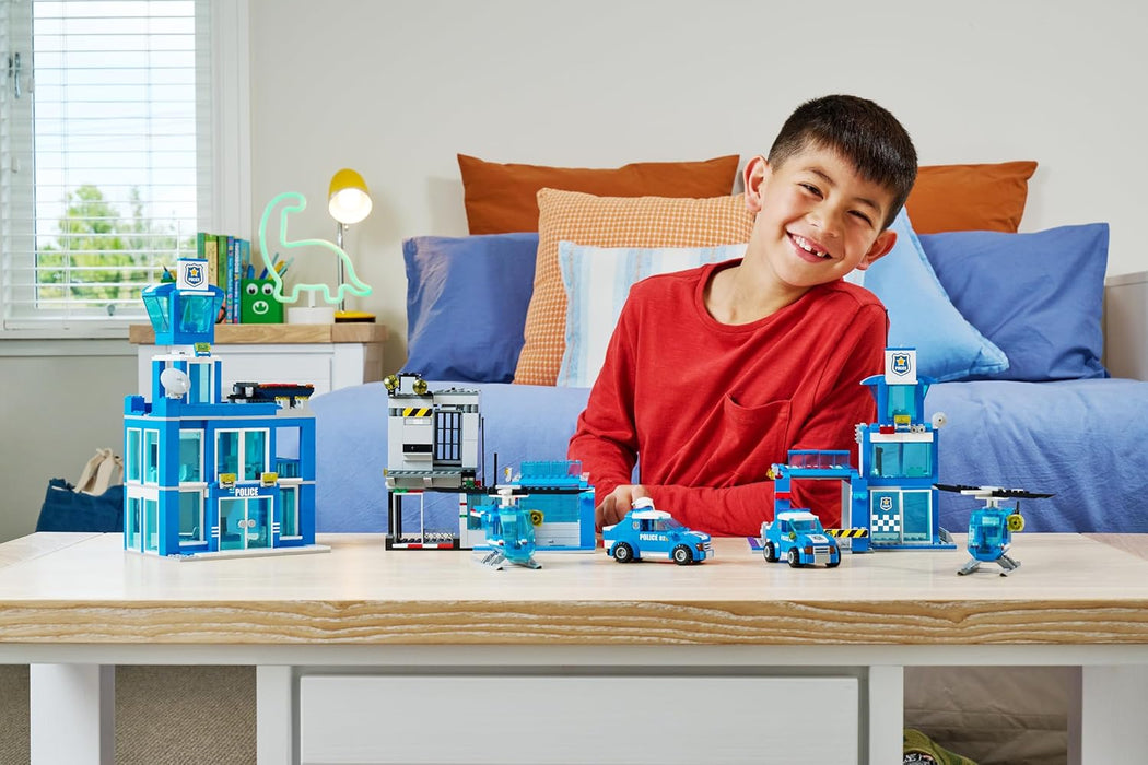 MAX Adventure Police Station Playset (318 pieces) Building Bricks Toys For Kids 5+ Create Vehicles and More Unbox Discover, Major Brand Compatible