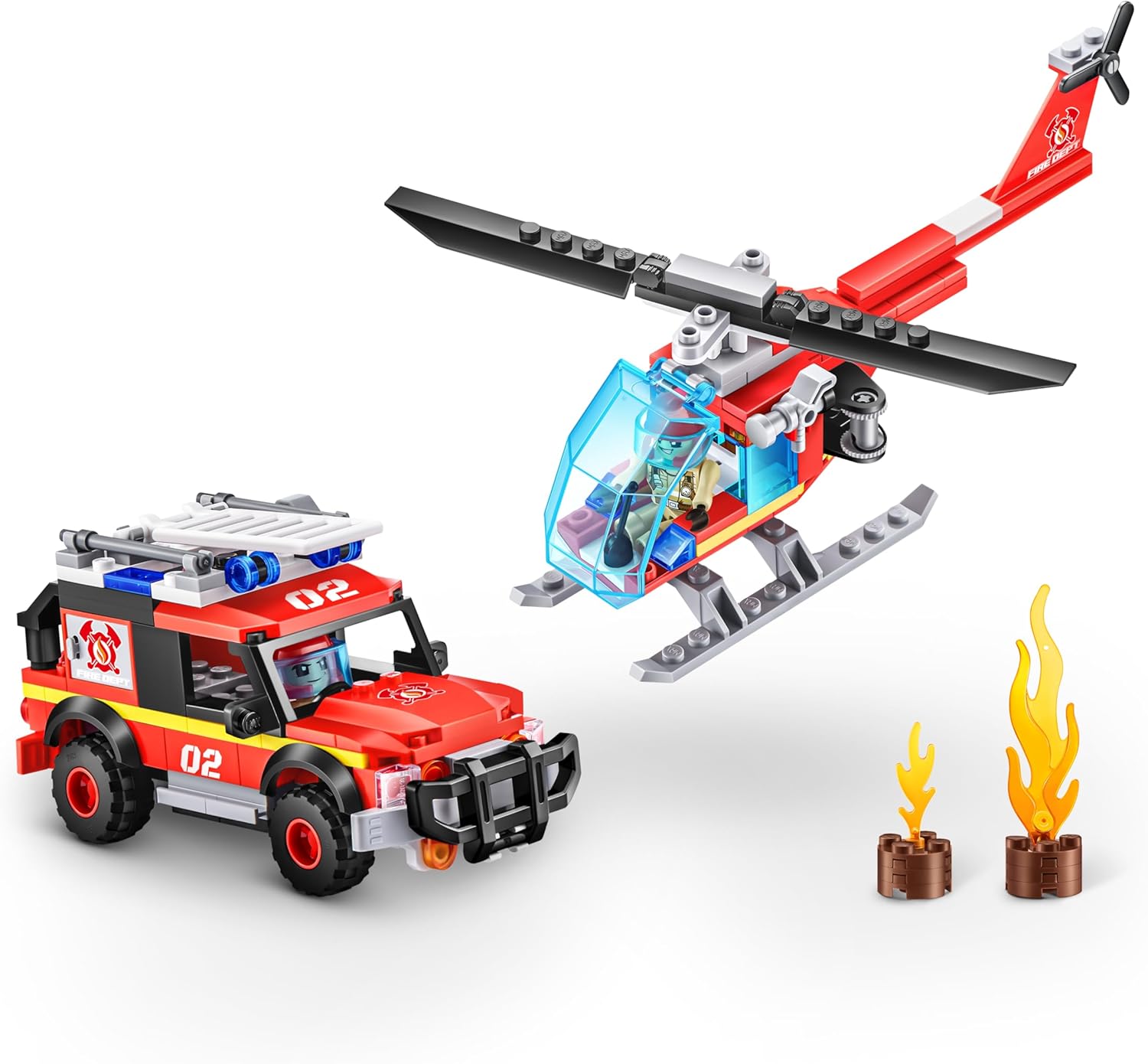 MAX Adventure Fire Rescue Playset (245 pieces) Building Bricks Toys For Kids 5+ Create Vehicles and More Unbox Discover, Major Brand Compatible Fire Rescue (245 Pieces)