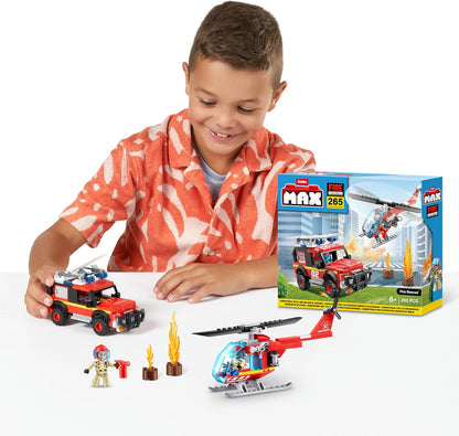 MAX Adventure Fire Rescue Playset (245 pieces) Building Bricks Toys For Kids 5+ Create Vehicles and More Unbox Discover, Major Brand Compatible Fire Rescue (245 Pieces)