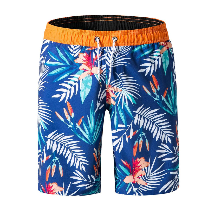 BZPOVB Mens Quick Dry Beach Trunks Bicchierini del Bordo di Stile Hawaiano Foglia di Palma Stampa Casuale Estate Costumi da Bagno Pantaloni M-3XL (Color : Multi-Colored, Size : XL