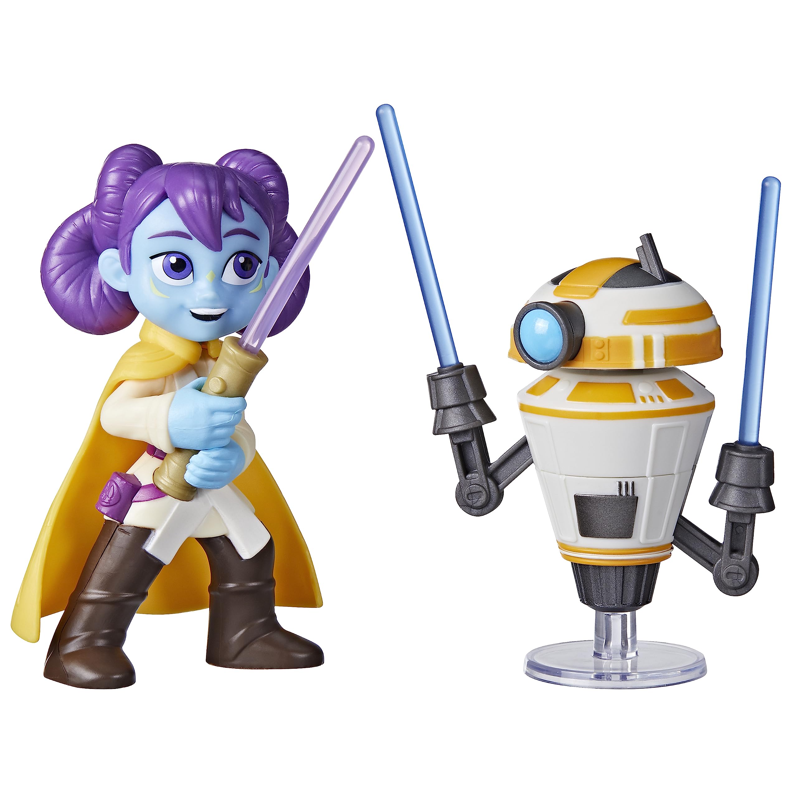 Star Wars Pop-Up Lightsaber Duel, Lys Solay & Training Droid Action Figures, 4"-Scale Star Wars Toys for Kids