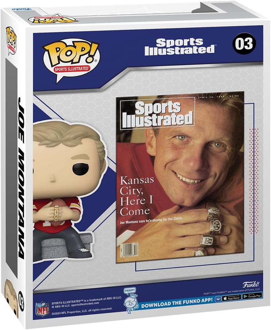 Funko Sports Illustrated Cover: NFL - Joe Montana - Figura de Vinilo Coleccionable - Idea de Regalo- Mercancia Oficial - Juguetes para Niños y Adultos - Sports Fans - Muñeco para Coleccionistas