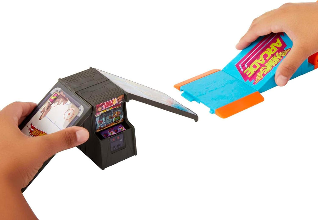 Bundle of Hot Wheels Arcade Skatepark Playset, Tony Hawk Fingerboard, Pair of Skate Shoes + Tony Hawk Fingerboard & Skate Shoes Multipack, 4 Boards, 2 Pairs of Shoes, 1 Exclusive Set (Styles May Vary)