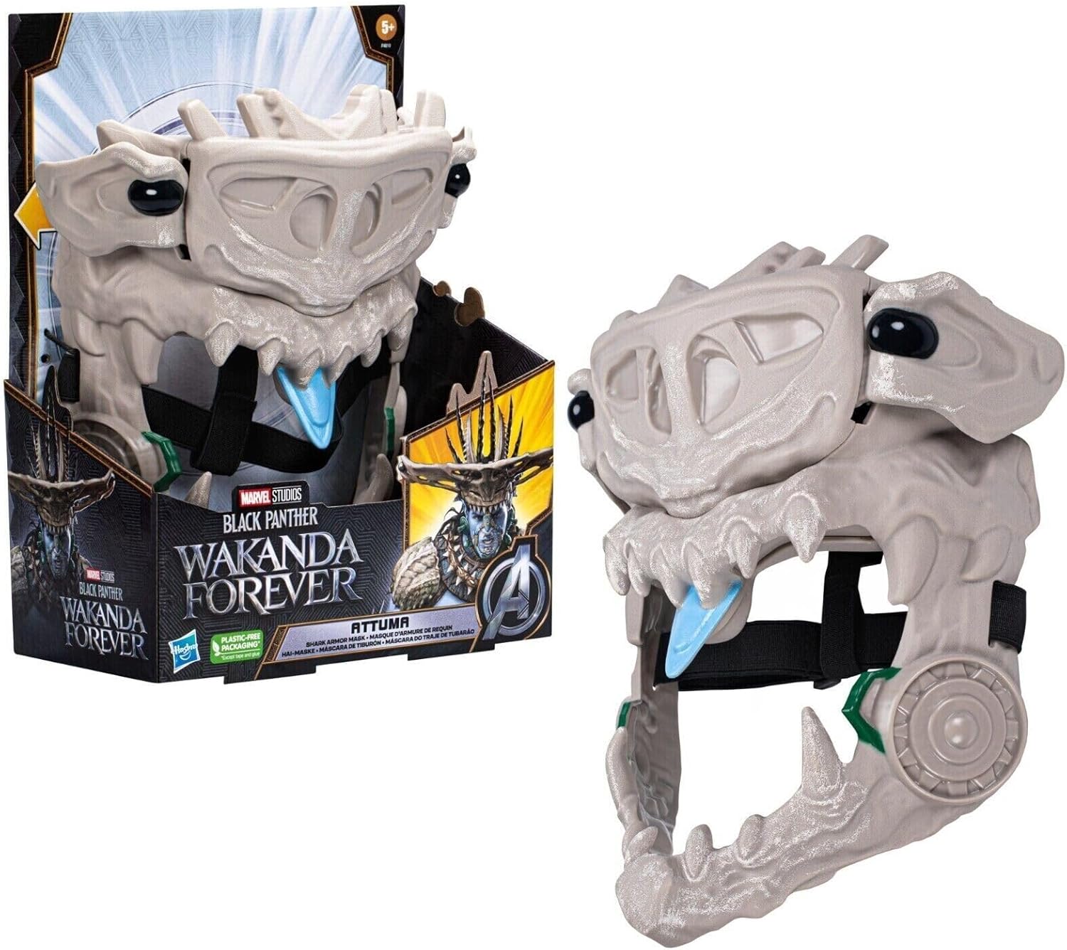 Marvel Studios' Black Panther:Wakanda Forever Attuma Shark Armor Mask Role Play Toy with Hammerhead Expansion Feature, for Kids Ages 5 and Up