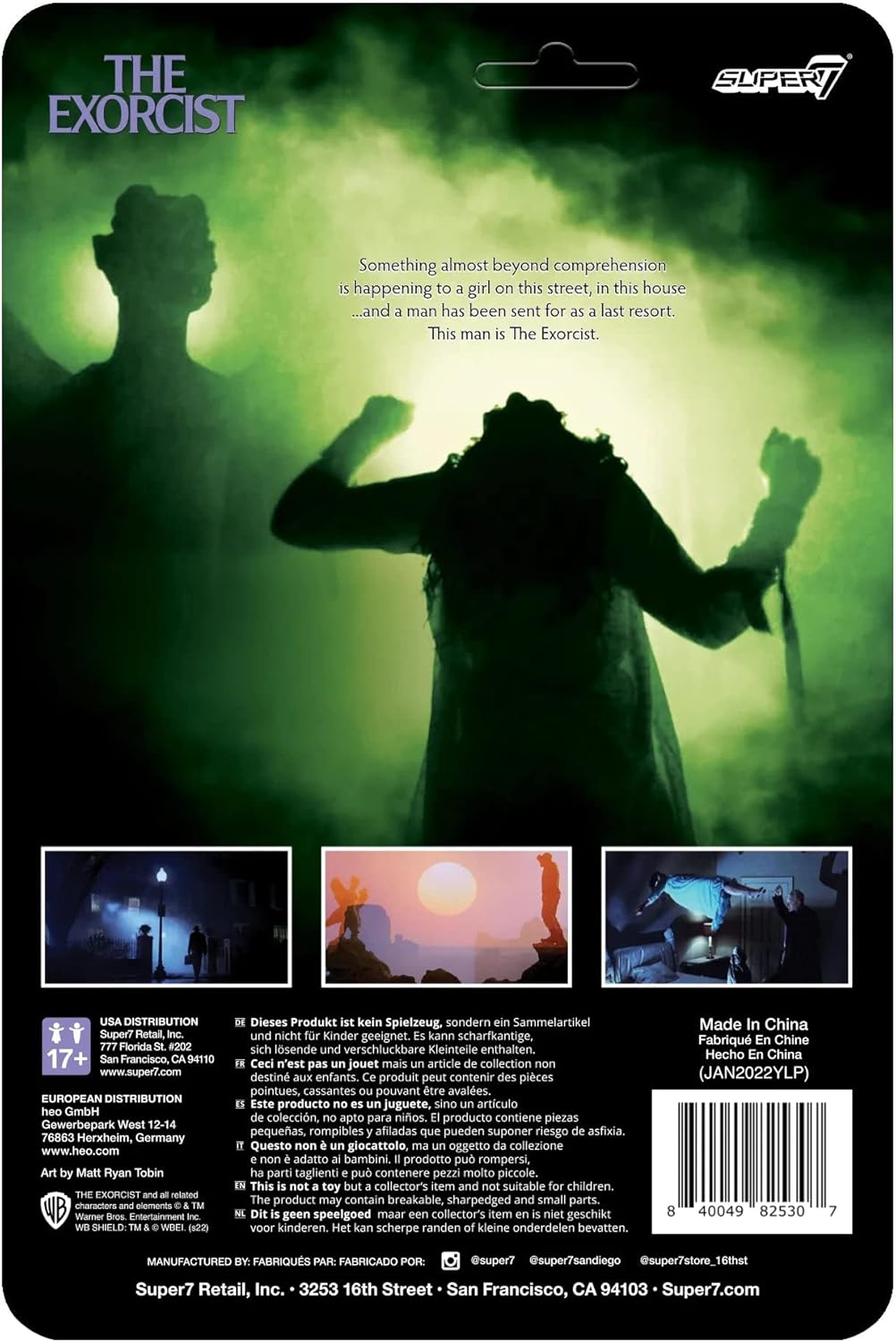 SUPER7 The Exorcist Regan - Figura de reacción de Salpicaduras de vómito (3.75 Pulgadas