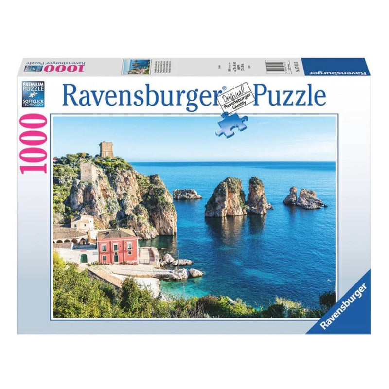 Ravensburger - Scopello Faraglioni puzzel, Sicilië, puzzel met 1000 stukjes, puzzel voor volwassenen, puzzels en hobby's, cadeaus voor volwassenen, 70 x 50 cm