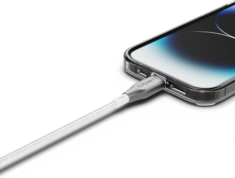 Cygnett Armoured Lightning To USB-A Cable - White 1m