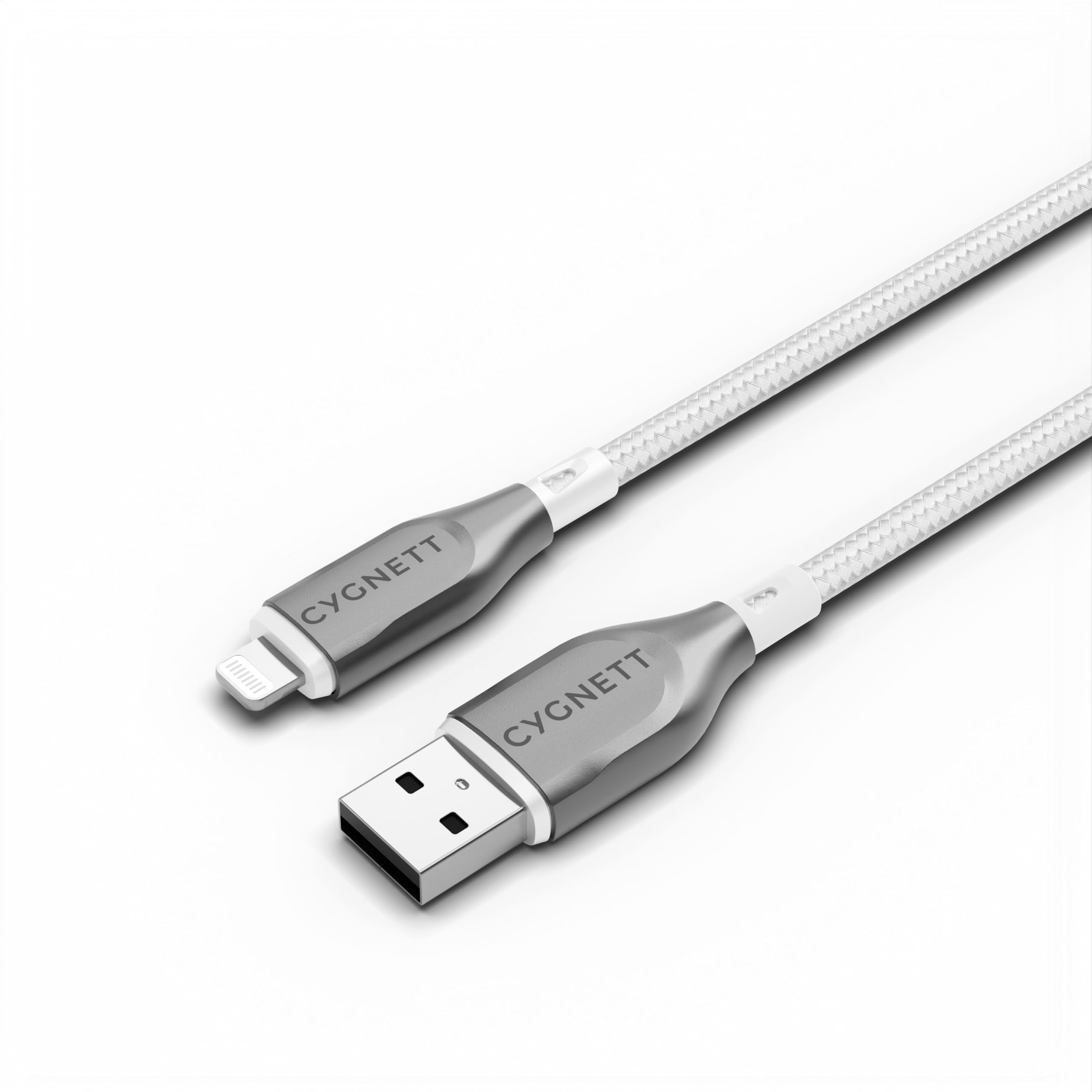 Cygnett Armoured Lightning To USB-A Cable - White 2m