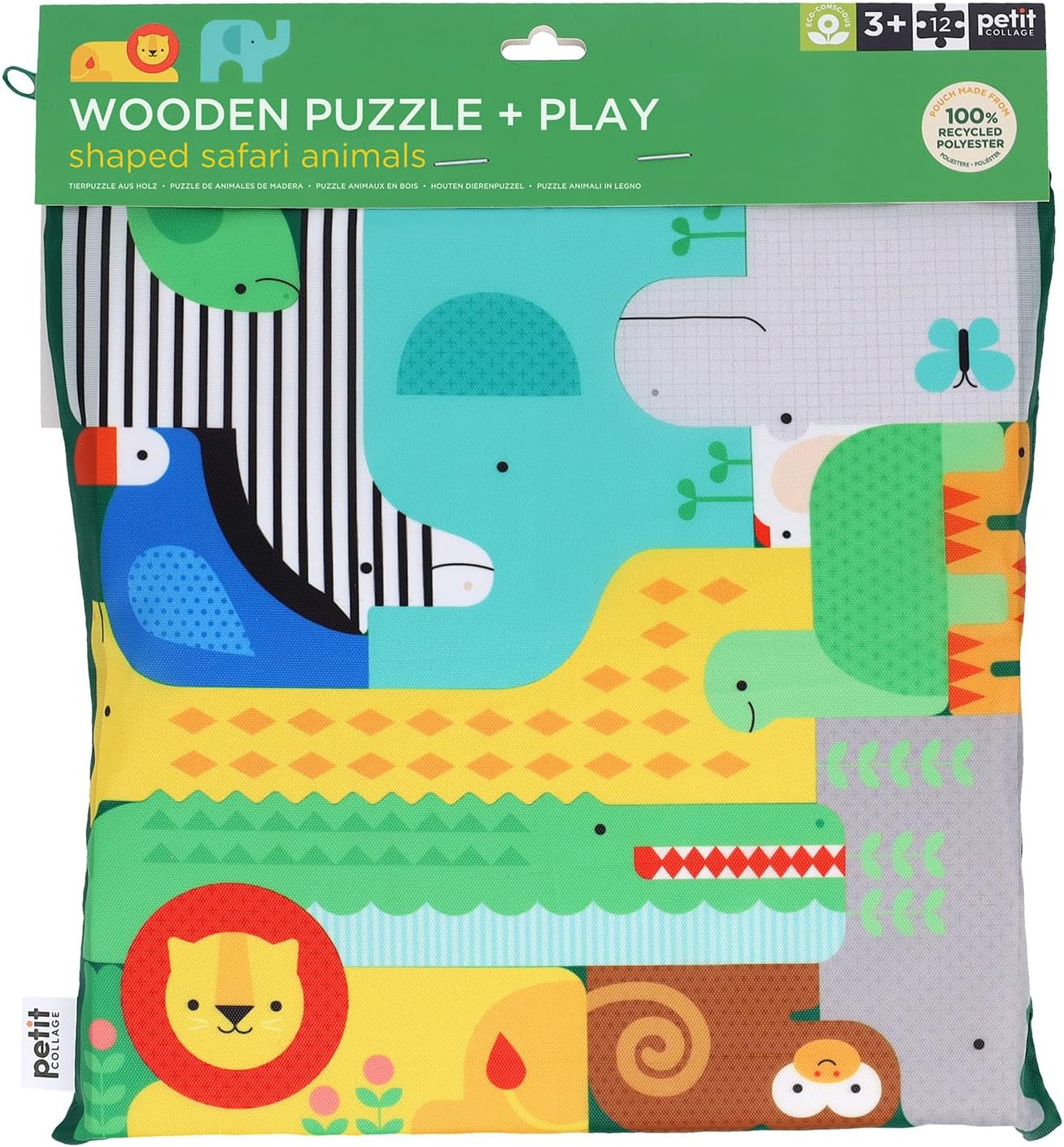 Wooden Puzzle + Play: Shaped Safari Animals