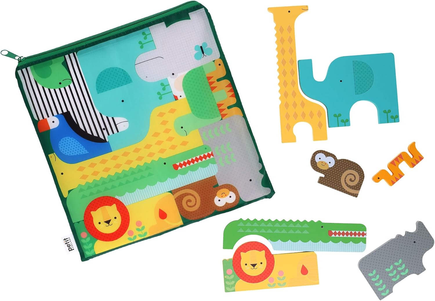 Wooden Puzzle + Play: Shaped Safari Animals
