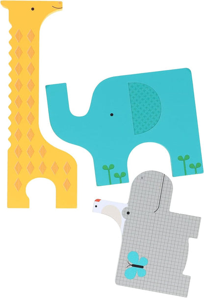 Wooden Puzzle + Play: Shaped Safari Animals