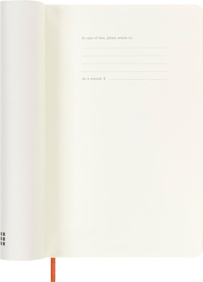 Moleskine Weekly Planner Precious and Ethical, Weekly Agenda with Space for Notes 12 Months 2025, Vegan Python-Effect Soft Cover, with Gift Box, Orange Color, Large Format 13 x 21 cm