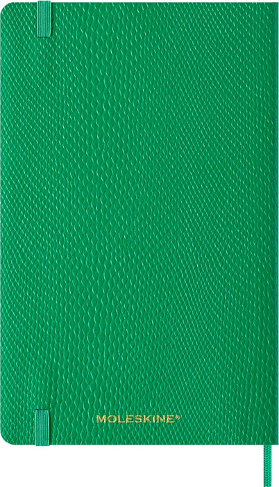Moleskine Weekly Planner Precious and Ethical, Weekly Agenda with Space for Notes 12 Months 2025, Vegan Python-Effect Soft Cover, with Gift Box, Green Color, Large Format 13 x 21 cm