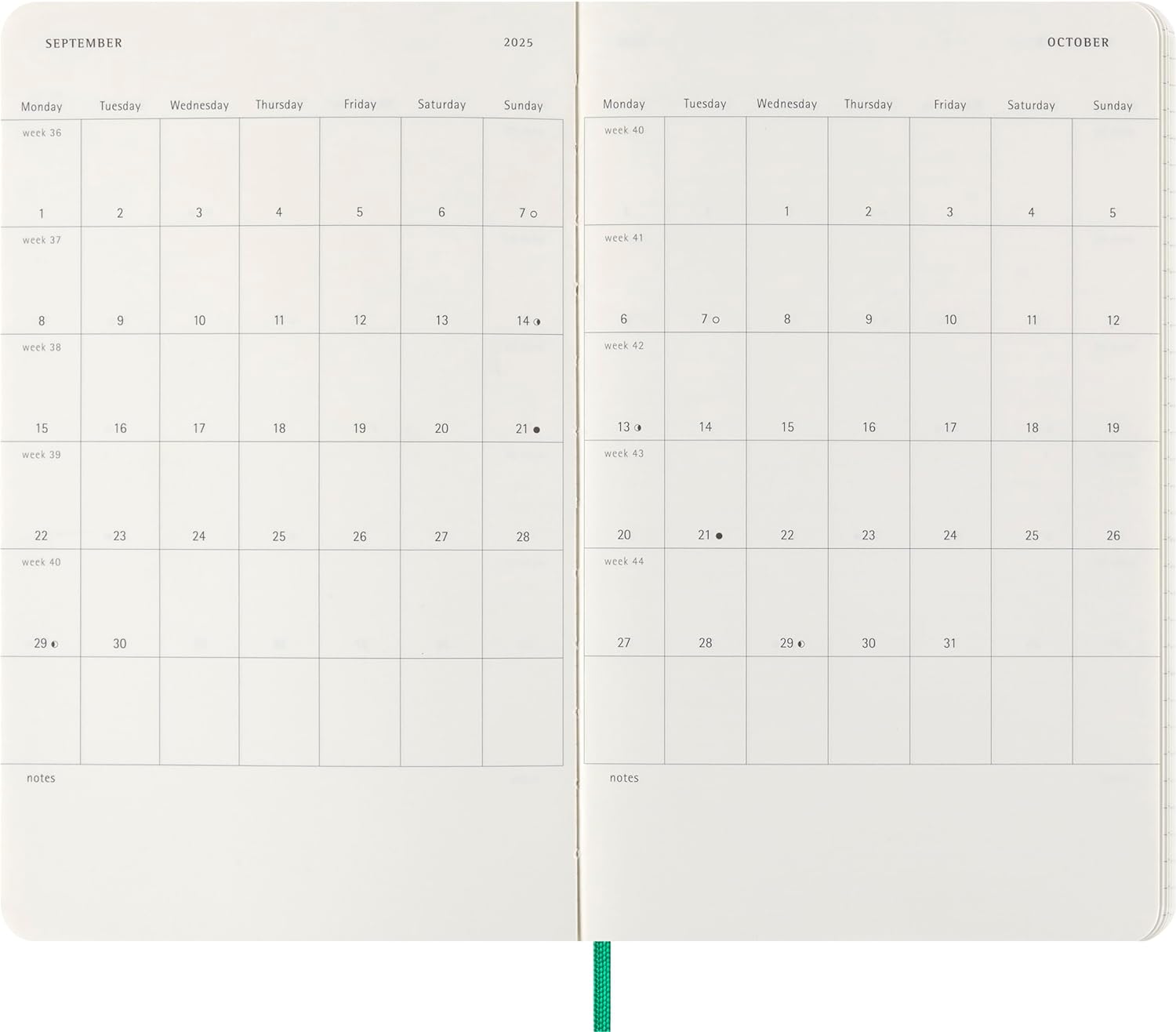 Moleskine Weekly Planner Precious and Ethical, Weekly Agenda with Space for Notes 12 Months 2025, Vegan Python-Effect Soft Cover, with Gift Box, Green Color, Large Format 13 x 21 cm