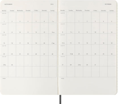 Moleskine Weekly Planner Precious and Ethical, Weekly Agenda with Space for Notes 12 Months 2025, Vegan Python-Effect Soft Cover, with Gift Box, Black Color, Large Format 13 x 21 cm