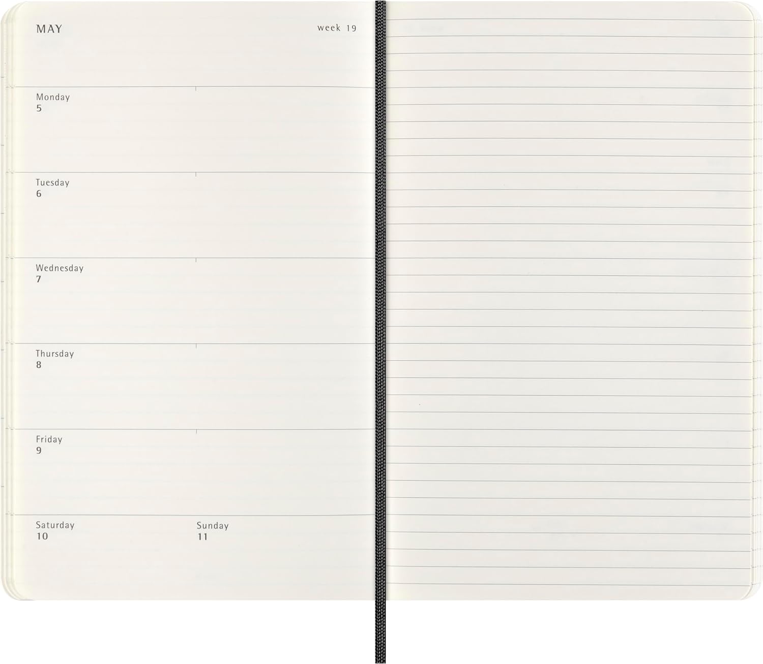 Moleskine Weekly Planner Precious and Ethical, Weekly Agenda with Space for Notes 12 Months 2025, Vegan Python-Effect Soft Cover, with Gift Box, Black Color, Large Format 13 x 21 cm