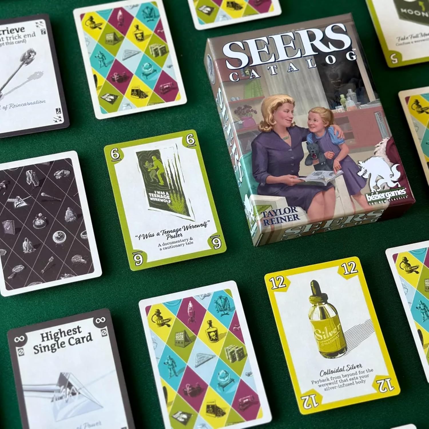 Seers Catalog Card Game by Bezier Games – Almost-Shedding, Asymmetric Abilities & Exciting Gameplay – Ages 15+, 2 to 5 Players & 30 to 45 Min Playtime – by The Creators of One Night Ultimate Werewolf