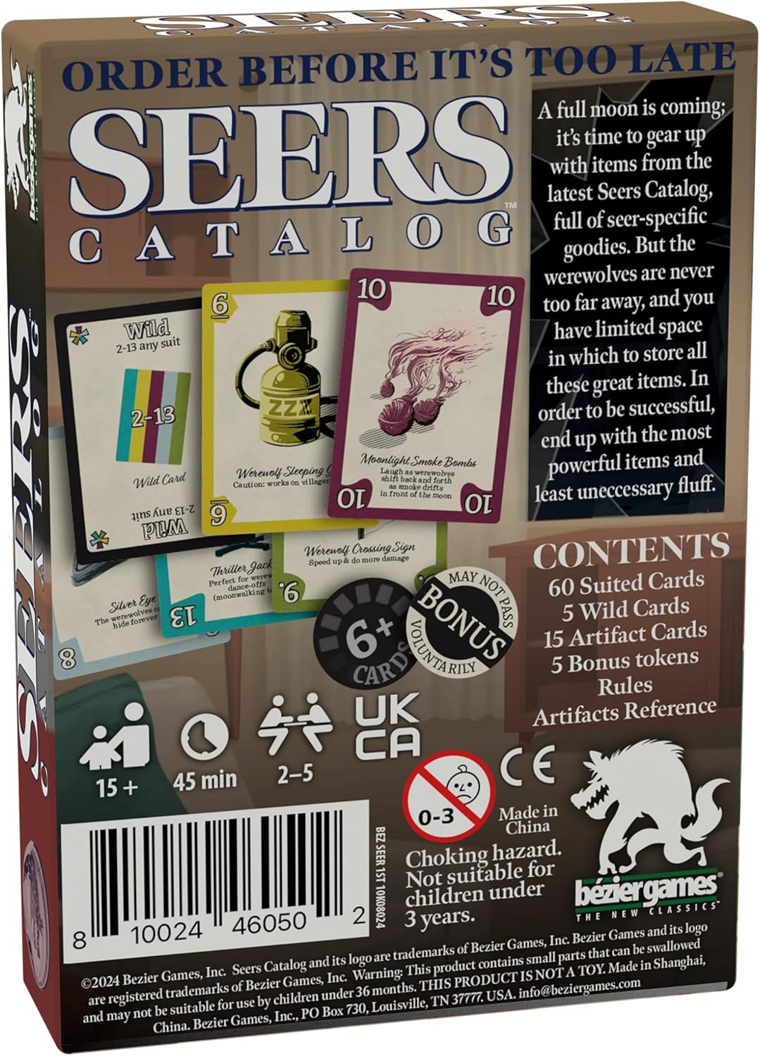 Seers Catalog Card Game by Bezier Games – Almost-Shedding, Asymmetric Abilities & Exciting Gameplay – Ages 15+, 2 to 5 Players & 30 to 45 Min Playtime – by The Creators of One Night Ultimate Werewolf