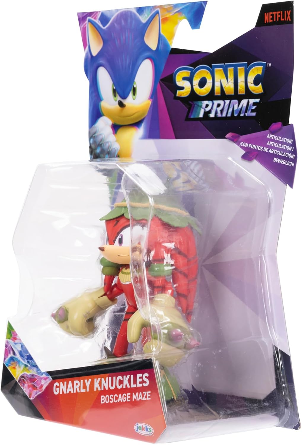 Sonic Prime 5" Knuckles The Dread Articulated Action Figure. Perfect For Any Fan. Collect The Whole Troupe with Sonic, Tails Nine, Mr. Dr. Eggman and Thorn Rose Available Too!