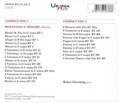 Gieseking Plays Mozart