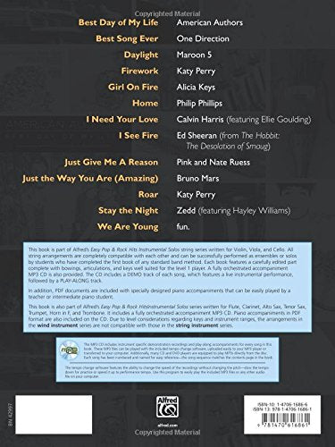 Easy Pop & Rock Hits Instrumental Solos for Strings