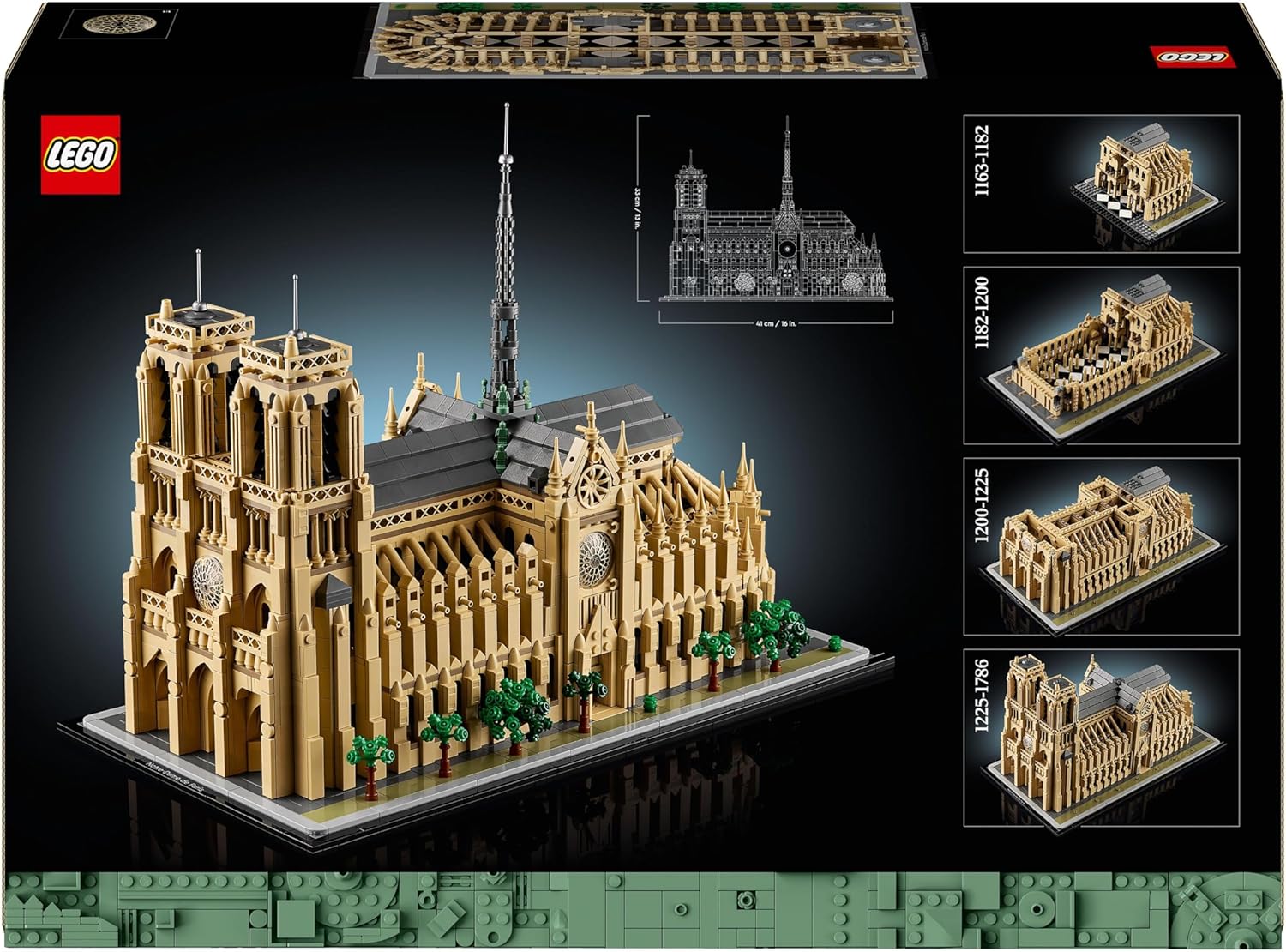 LEGO Architecture Notre-Dame de Paris Set, Model Kit for Adults to Build, Home or Office Décor, Collectible Gift for Lovers of History, Men, Women, Him or Her 21061
