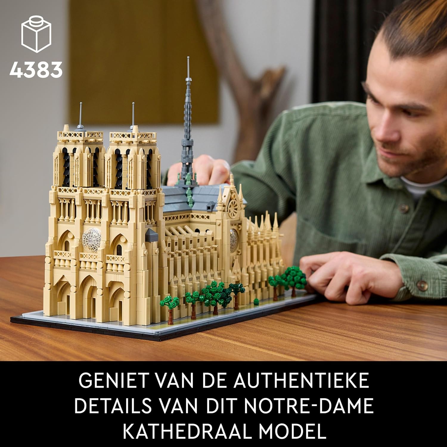 LEGO Architecture Notre-Dame de Paris Set, Model Kit for Adults to Build, Home or Office Décor, Collectible Gift for Lovers of History, Men, Women, Him or Her 21061