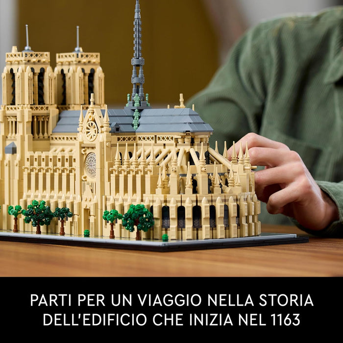 LEGO Architecture Notre-Dame de Paris Set, Model Kit for Adults to Build, Home or Office Décor, Collectible Gift for Lovers of History, Men, Women, Him or Her 21061