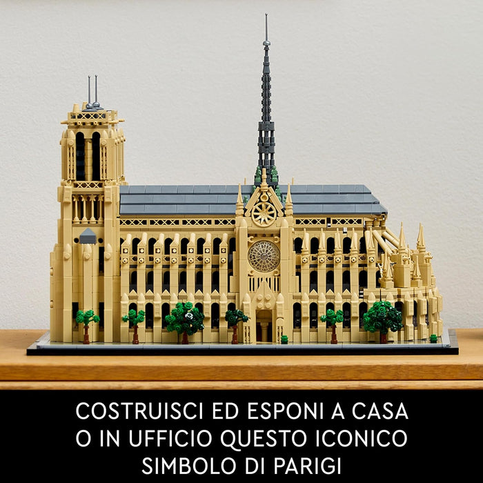 LEGO Architecture Notre-Dame de Paris Set, Model Kit for Adults to Build, Home or Office Décor, Collectible Gift for Lovers of History, Men, Women, Him or Her 21061