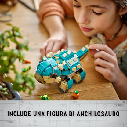 LEGO Jurassic World Baby Bumpy: Ankylosaurus Dinosaur Toy for Camp Cretaceous Fans and 7 Plus Year Old Kids, Creative Adventure Set for Independent Play, Gift for Boys and Girls 76962