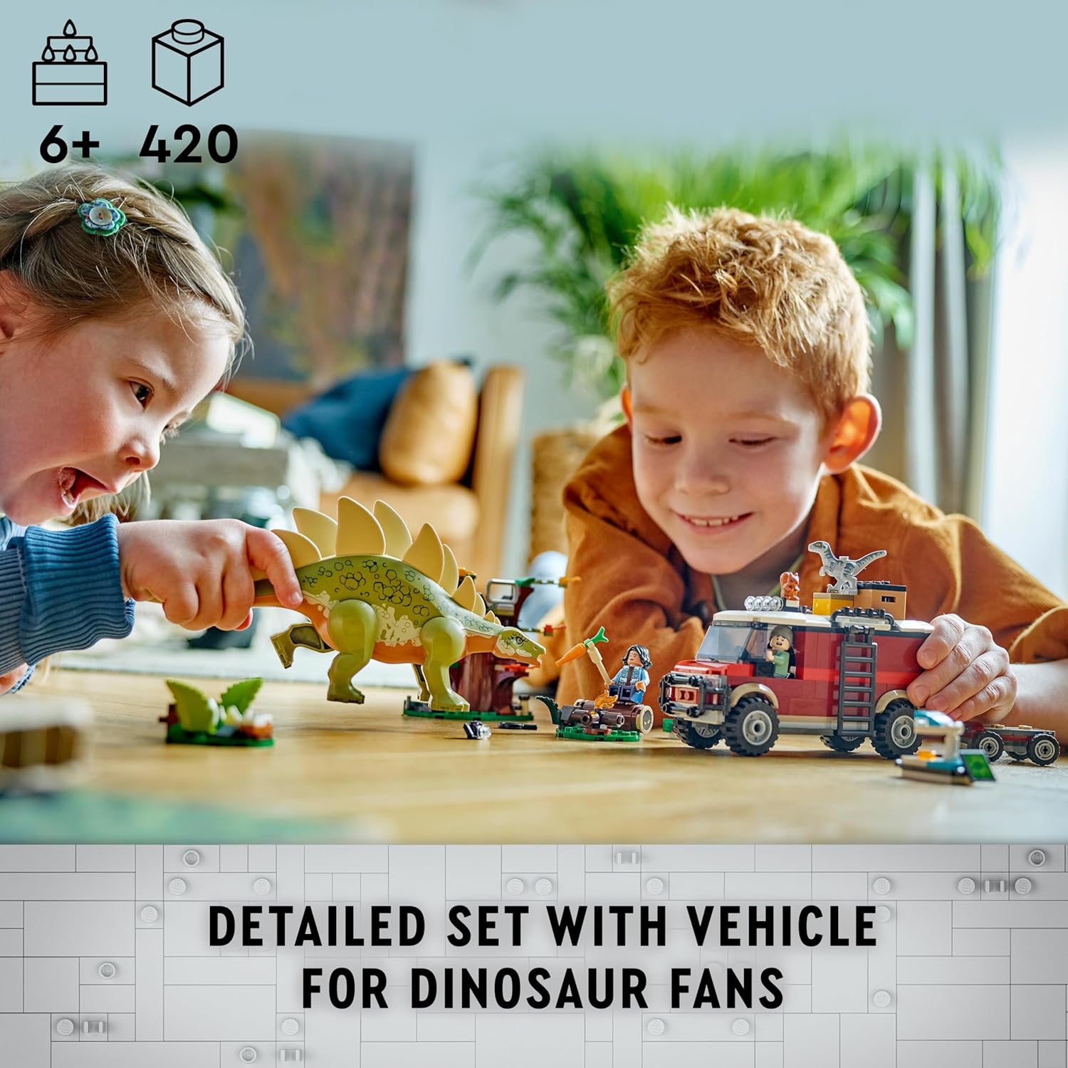 LEGO Jurassic World Dinosaur Missions: Stegosaurus Discovery Toy Set for 6 Plus Year Old Boys and Girls, with a Dino Figure, Birthday Gift for Kids and Fans of Ben and Sammy 76965