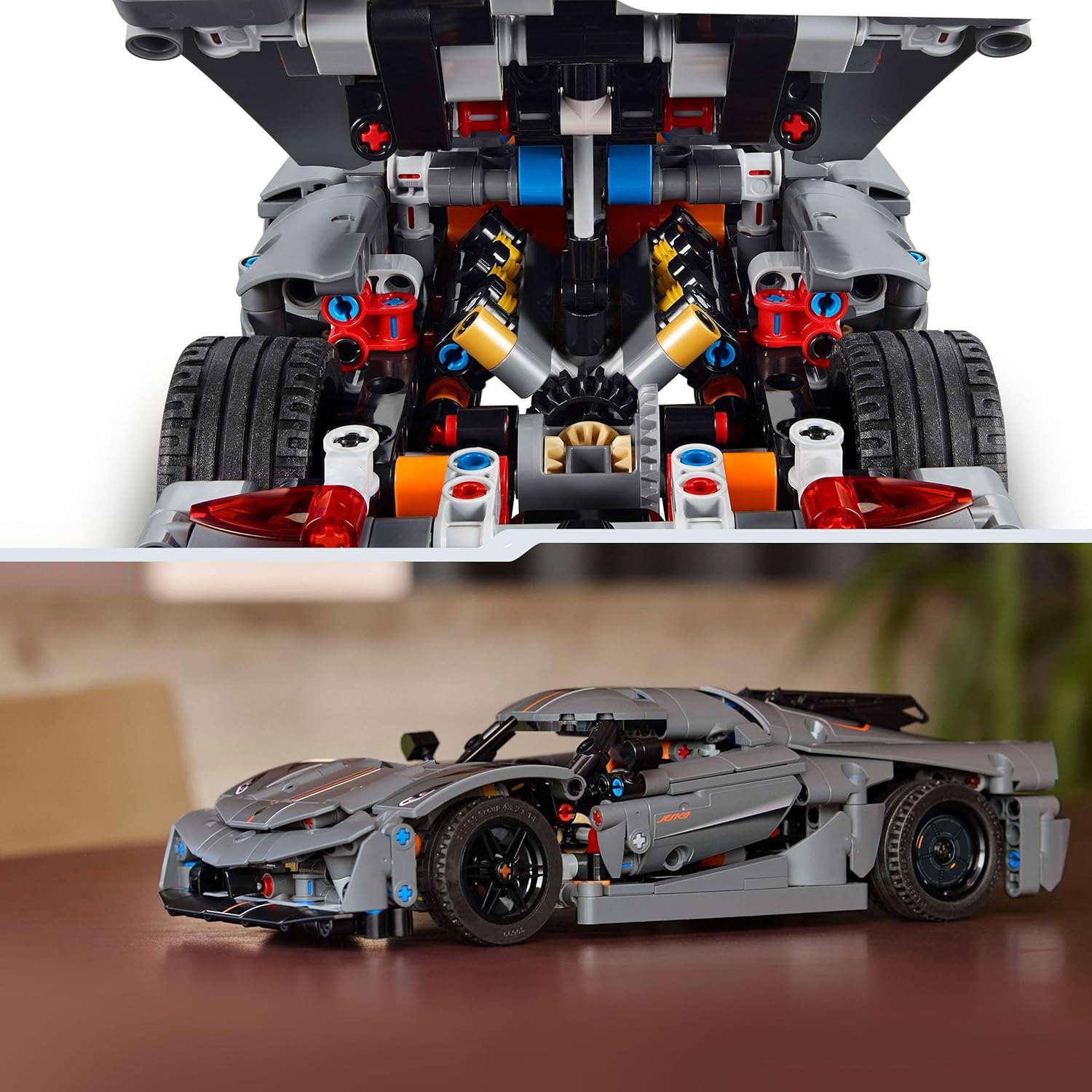 LEGO Technic Koenigsegg Jesko Absolut Supersportwagen in Grau, Bauspielzeug für Jungen und Mädchen, Spielzeugauto für Kinder, Geschenk für Autofans, Dekoration für das Kinderzimmer 42173