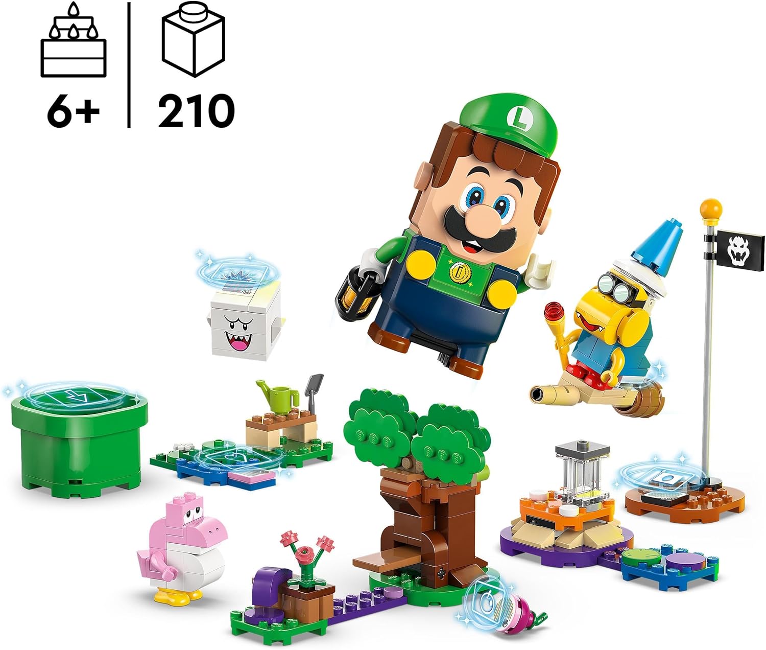 LEGO Super Mario Adventures with Interactive Luigi Toy, Nintendo Gift for 6 Plus Year Old Boys, Girls and Gamers, Garden Playset for Kids, with Pink Baby Yoshi Figure, 71440