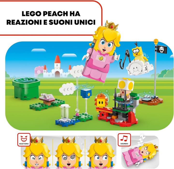 LEGO Super Mario Adventures with Interactive Peach, Princess Toy Playset for Kids, Yellow Toad Figure, Nintendo Gift for 6 Plus Year Old Girls, Boys and Gamers, 71441