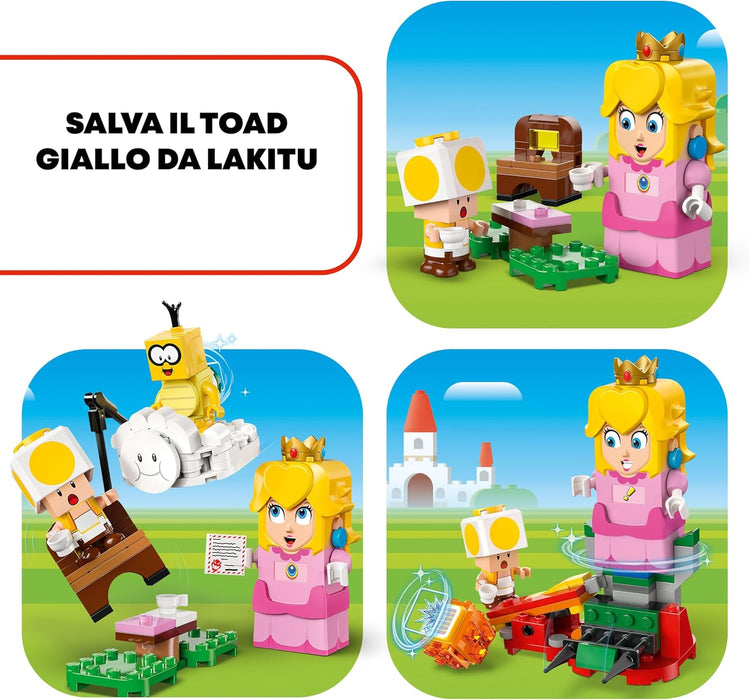 LEGO Super Mario Adventures with Interactive Peach, Princess Toy Playset for Kids, Yellow Toad Figure, Nintendo Gift for 6 Plus Year Old Girls, Boys and Gamers, 71441