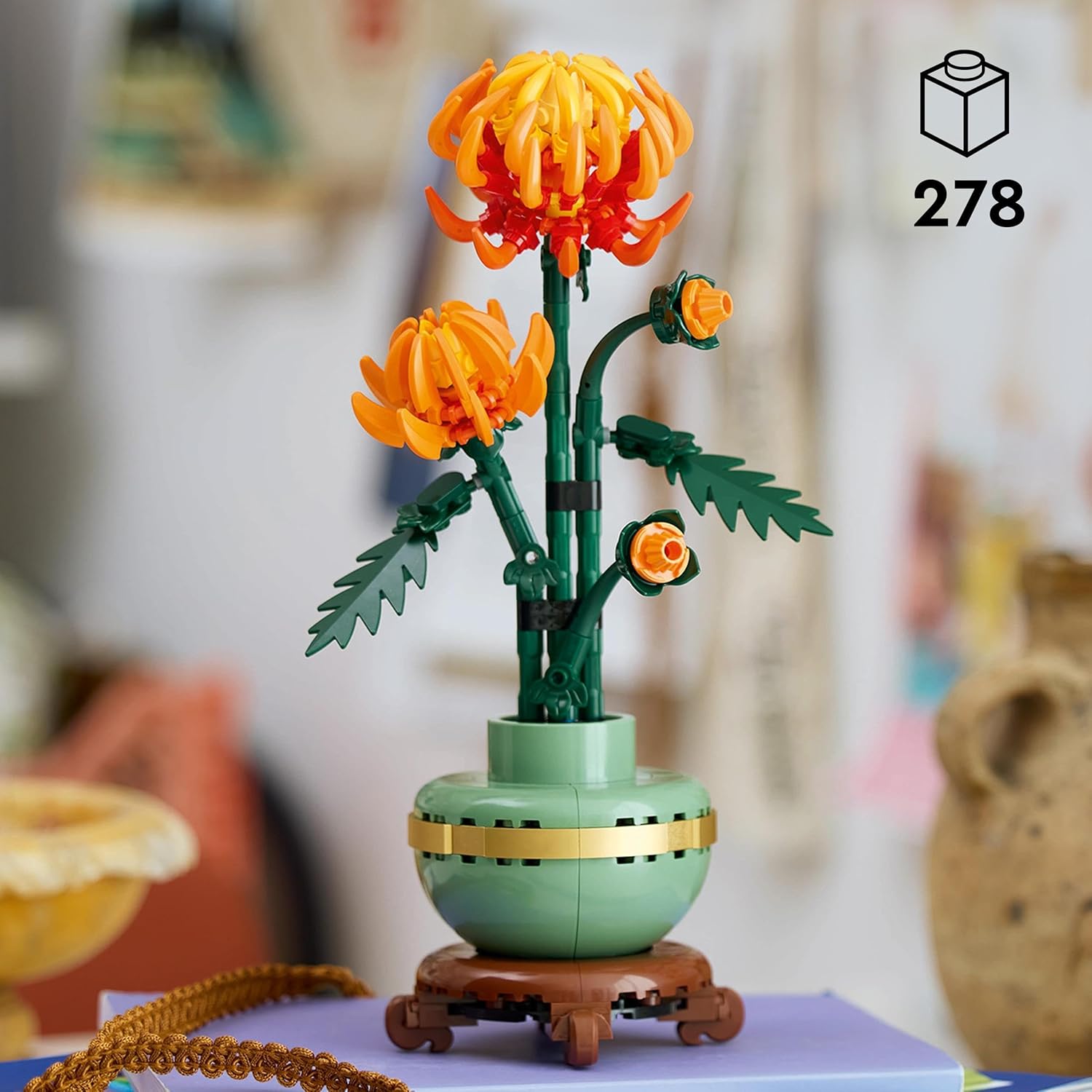 LEGO Icons Chrysanthemum Flower Building Set, Creative Model Kit for Adults to Build, Artificial Plant Gift for Women, Men, Her or Him, Home Office Decor Display from the Botanical Collection 10368
