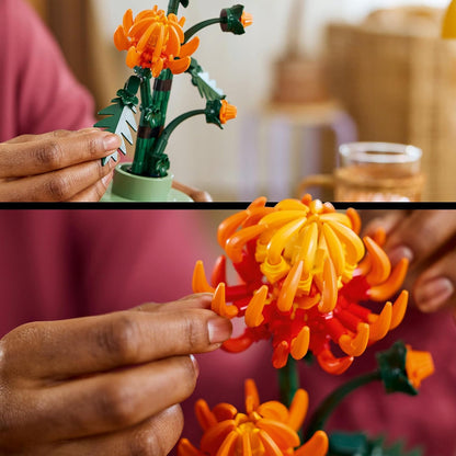 LEGO Icons Chrysanthemum Flower Building Set, Creative Model Kit for Adults to Build, Artificial Plant Gift for Women, Men, Her or Him, Home Office Decor Display from the Botanical Collection 10368