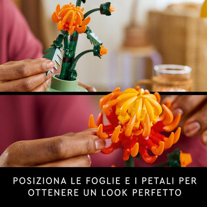 LEGO Icons Chrysanthemum Flower Building Set, Creative Model Kit for Adults to Build, Artificial Plant Gift for Women, Men, Her or Him, Home Office Decor Display from the Botanical Collection 10368