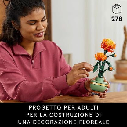 LEGO Icons Chrysanthemum Flower Building Set, Creative Model Kit for Adults to Build, Artificial Plant Gift for Women, Men, Her or Him, Home Office Decor Display from the Botanical Collection 10368