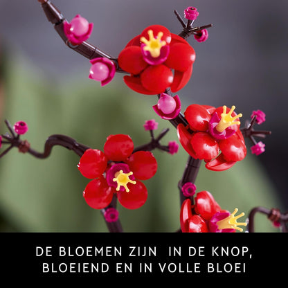 LEGO Botanicals Plum Blossom Set For Adults - Artificial Flowers for Indoor incl. a Buildable Flowerpot - Home Office Decor Display Piece - DIY Gift for Women and Men - 10369