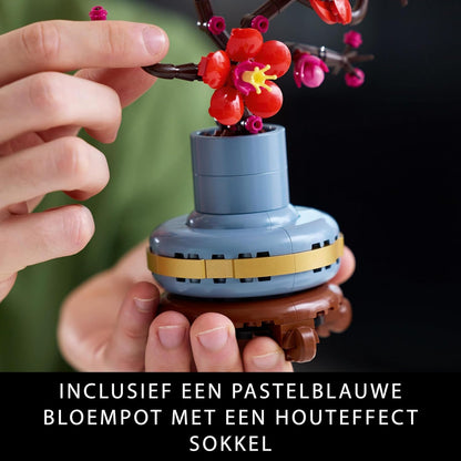 LEGO Botanicals Plum Blossom Set For Adults - Artificial Flowers for Indoor incl. a Buildable Flowerpot - Home Office Decor Display Piece - DIY Gift for Women and Men - 10369