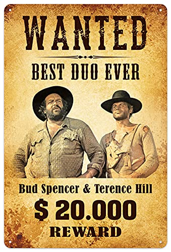 Bud Spencer & Terence Hill Blechschild Wanted 20 x
