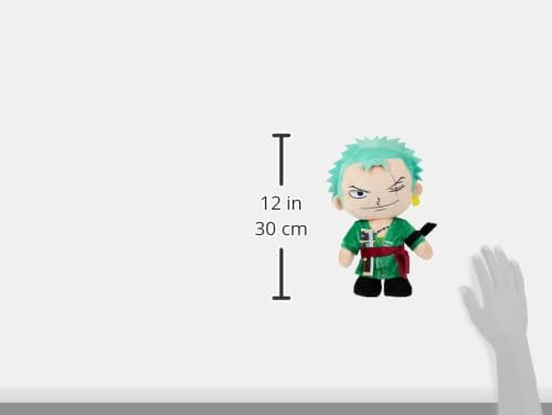 BARRADO One Piece - One Piece Characters Plush - 28 cm - Luffy, Sanji, Roronoa Zoro,Shanks - Super Soft Quality (Roronoa Zoro