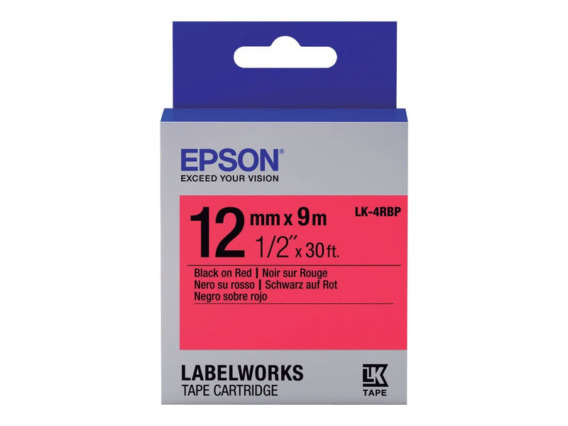 Epson Label/LK-4RBP Pastel 12 mm x 9 m BK/RD